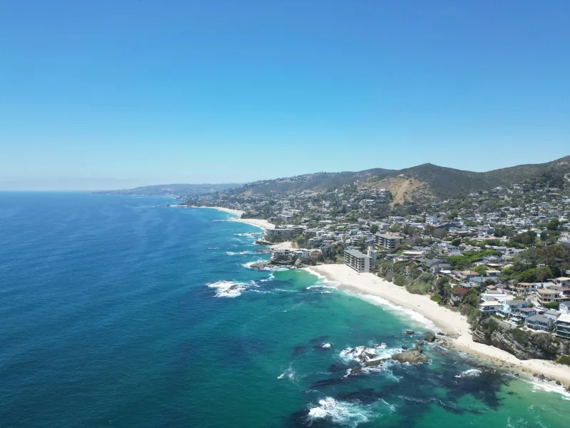 Aerial photograph of the Laguna Beach coastline
